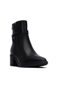 Leather High Heel Ankle Boots