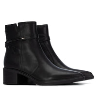 Leather High Heel Ankle Boots