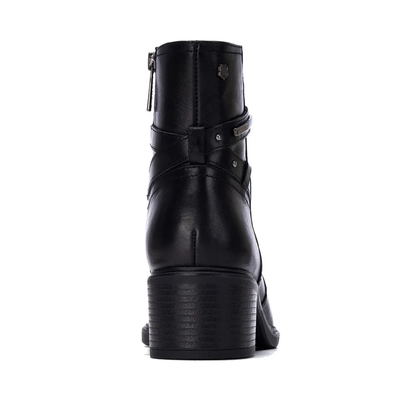 Leather High Heel Ankle Boots