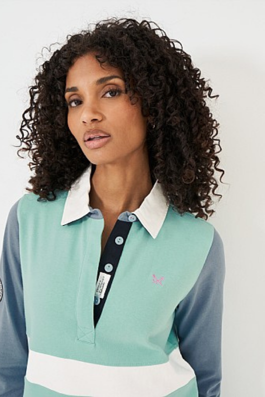An image of the Crew Clothing Long Sleeve Panel Rugby Shirt