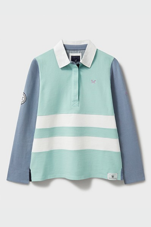 An image of the Crew Clothing Long Sleeve Panel Rugby Shirt