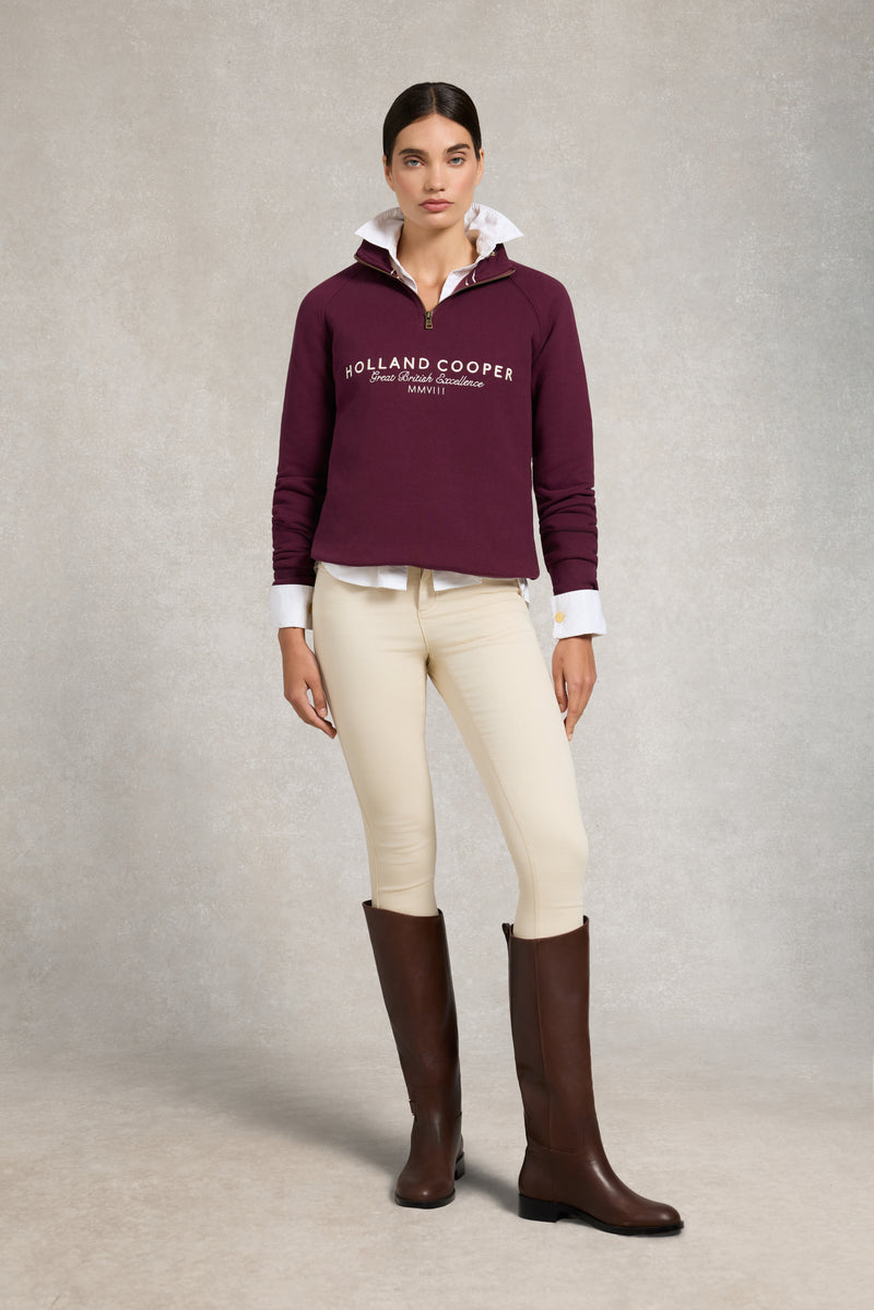 An image of the Holland Cooper Sporting Goods Zip Henley
