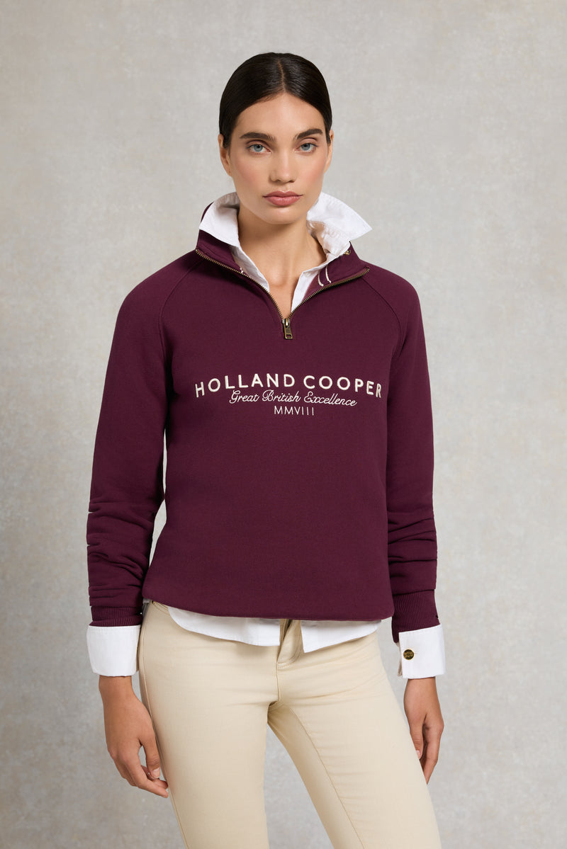 An image of the Holland Cooper Sporting Goods Zip Henley