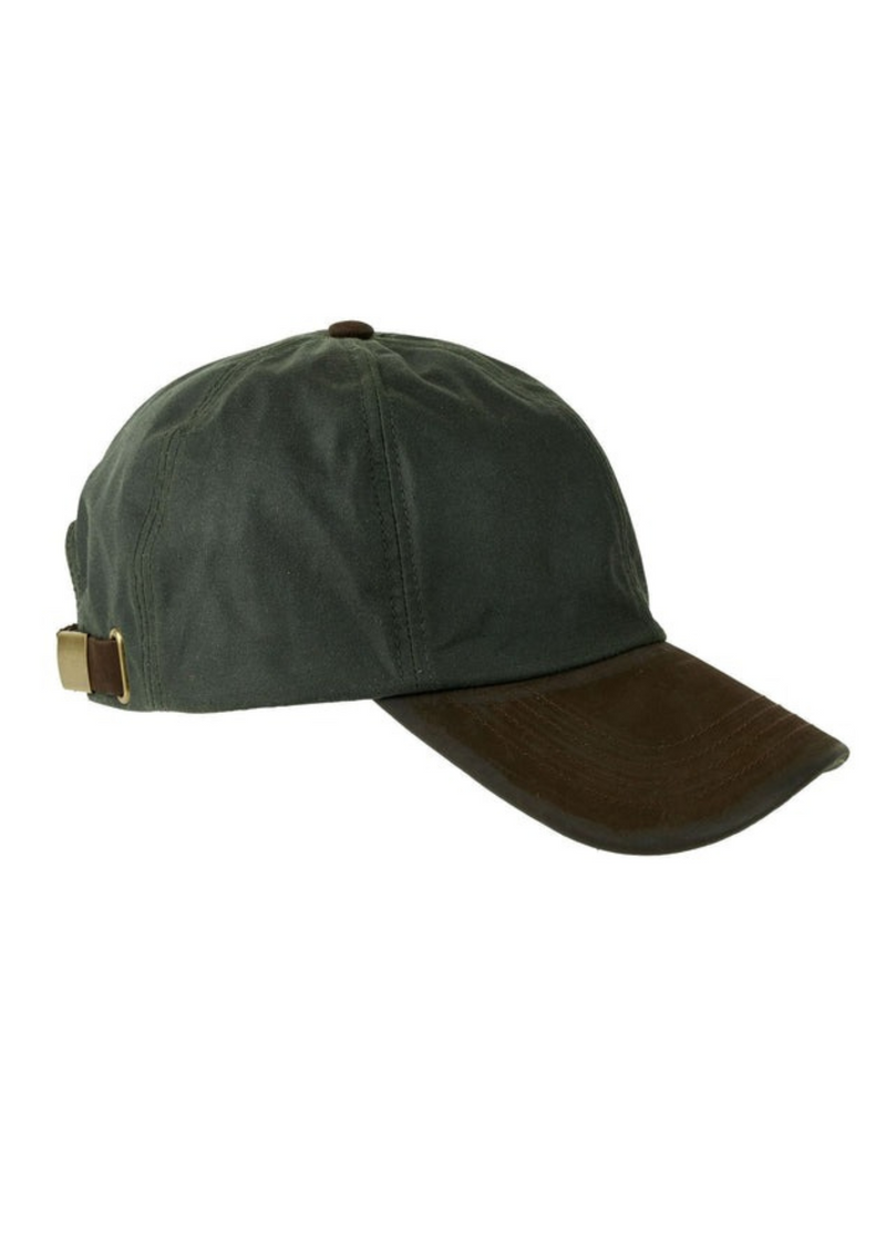 An image of the Heather Accessories Hamilton Wax Leather Peak Baseball Cap