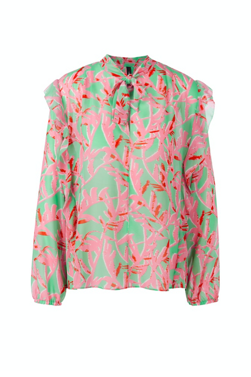 An image of the Marc Cain Floral Bow Tie Blouse