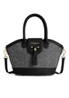 An image of the Fairfax & Favor Fairfax & Favor Mini Windsor Tote Herringbone Black Leather