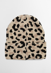An image of the Barbour International Harley Leopard Beanie Hat