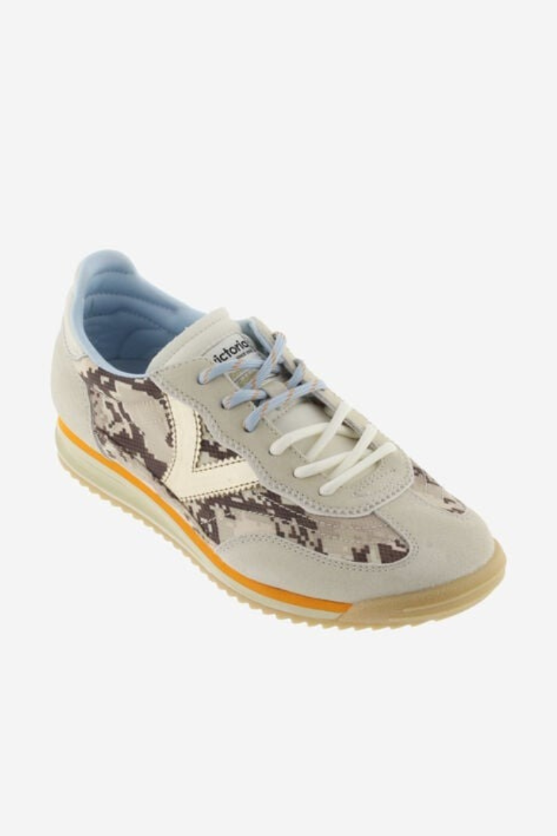 An image of the Victoria Saturn Serpent & Suede Trainer