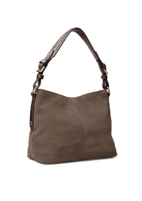An image of the Fairfax & Favor Fairfax & Favor Mini Tetbury Handbag Fog Suede