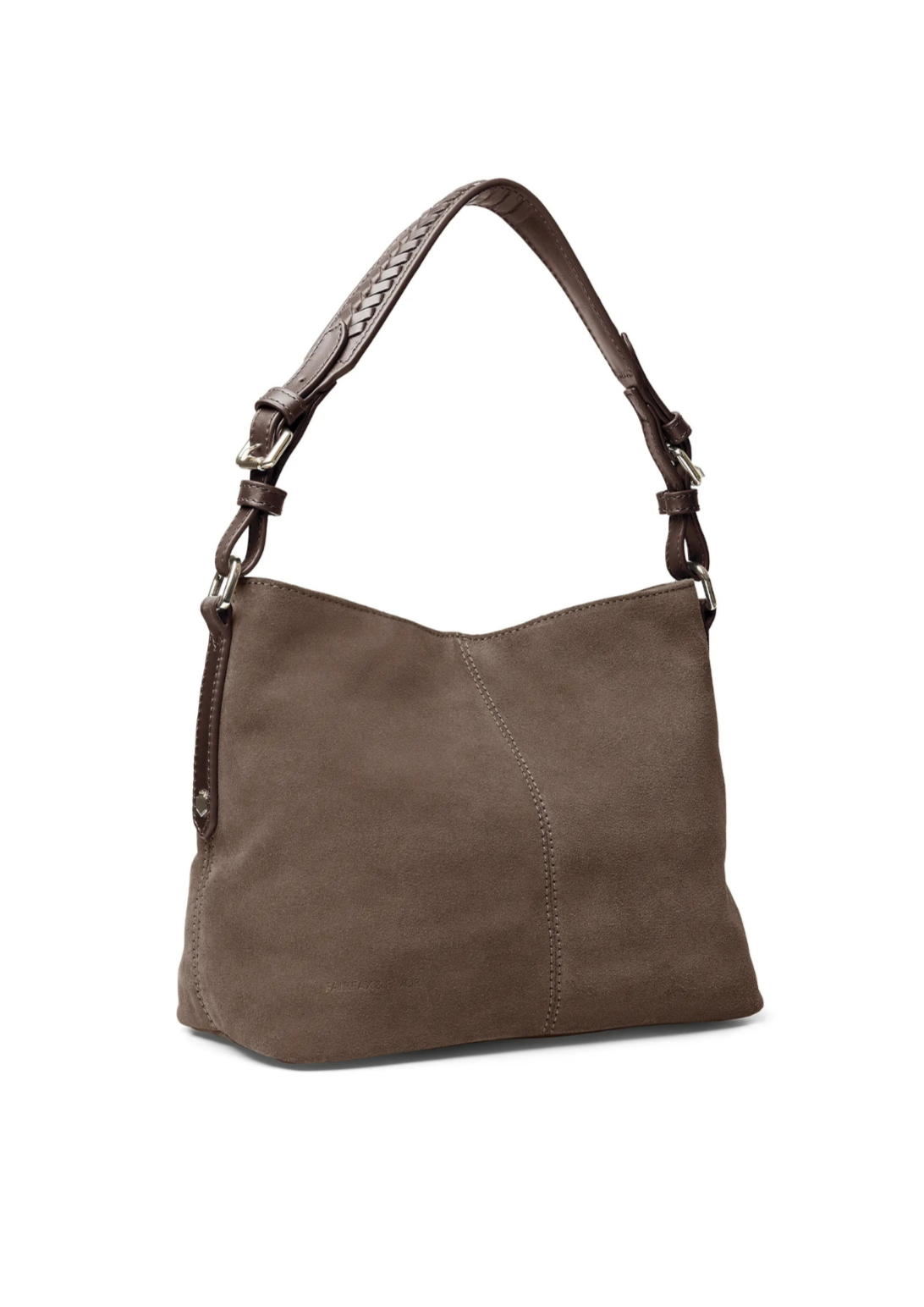 An image of the Fairfax & Favor Fairfax & Favor Mini Tetbury Handbag Fog Suede