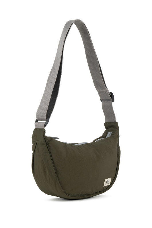 An image of the Roka London Farringdon Military Taslon Shoulder Bag.