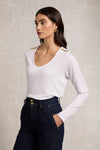 An image of the Holland Cooper Long Sleeve V-Neck Tee