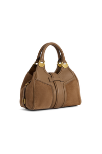 An image of the Fairfax & Favor Fairfax & Favor Mini Aviemore Handbag Tan Suede