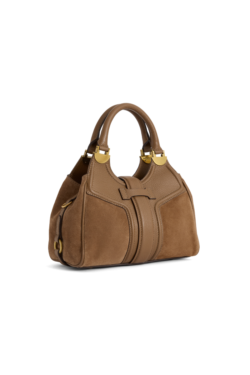 An image of the Fairfax & Favor Fairfax & Favor Mini Aviemore Handbag Tan Suede