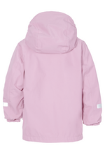 Didriksons Norma Jacket. A windproof kids jacket with a breathable design, a detachable hood, pockets, reflective details on the sleeves and a chin guard