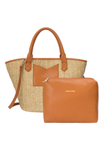 An image of the Every Other Large Twin Tote Bag in the colour Tan.