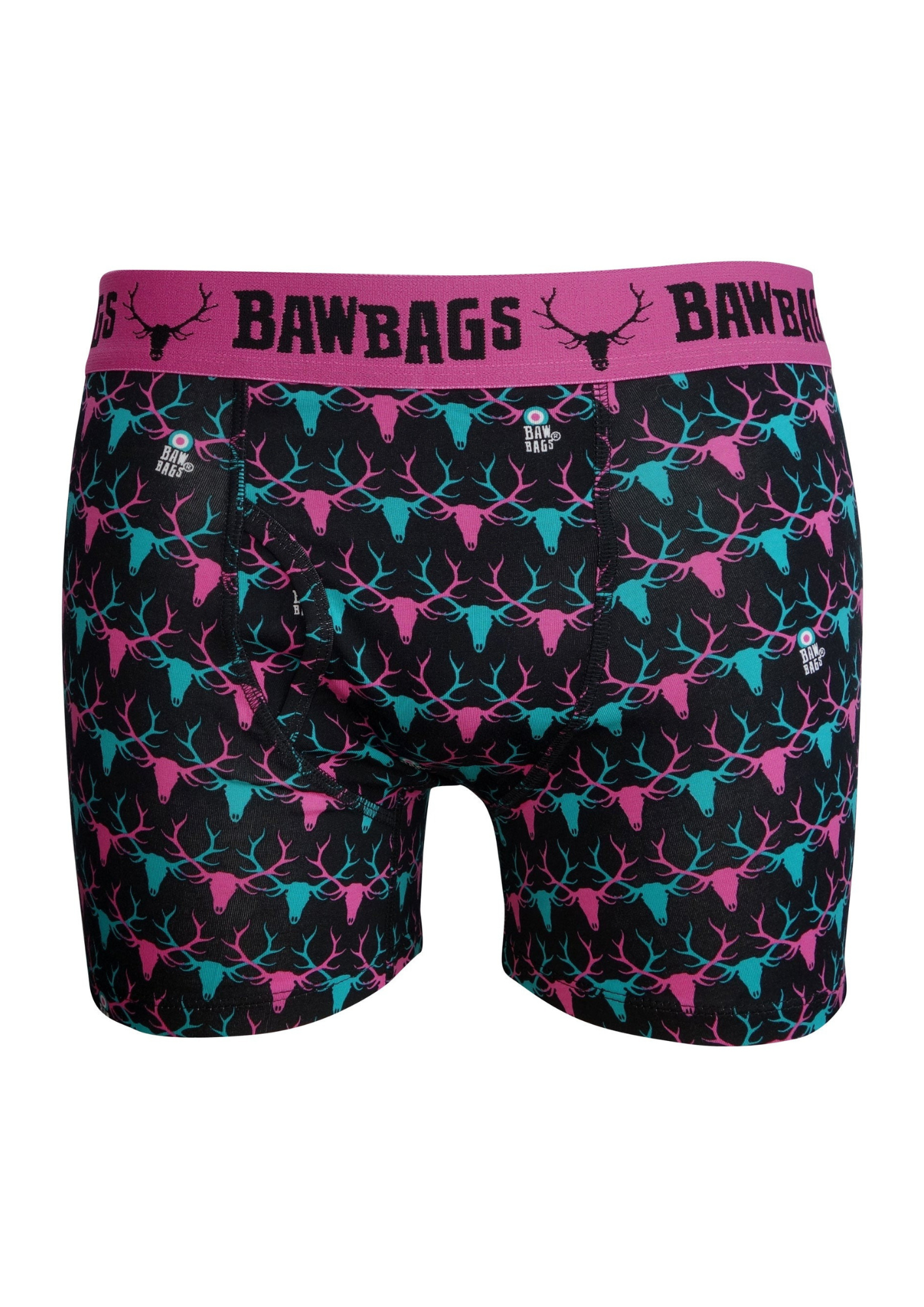 An image of the Bawbags Stag- Black Cotton Boxers