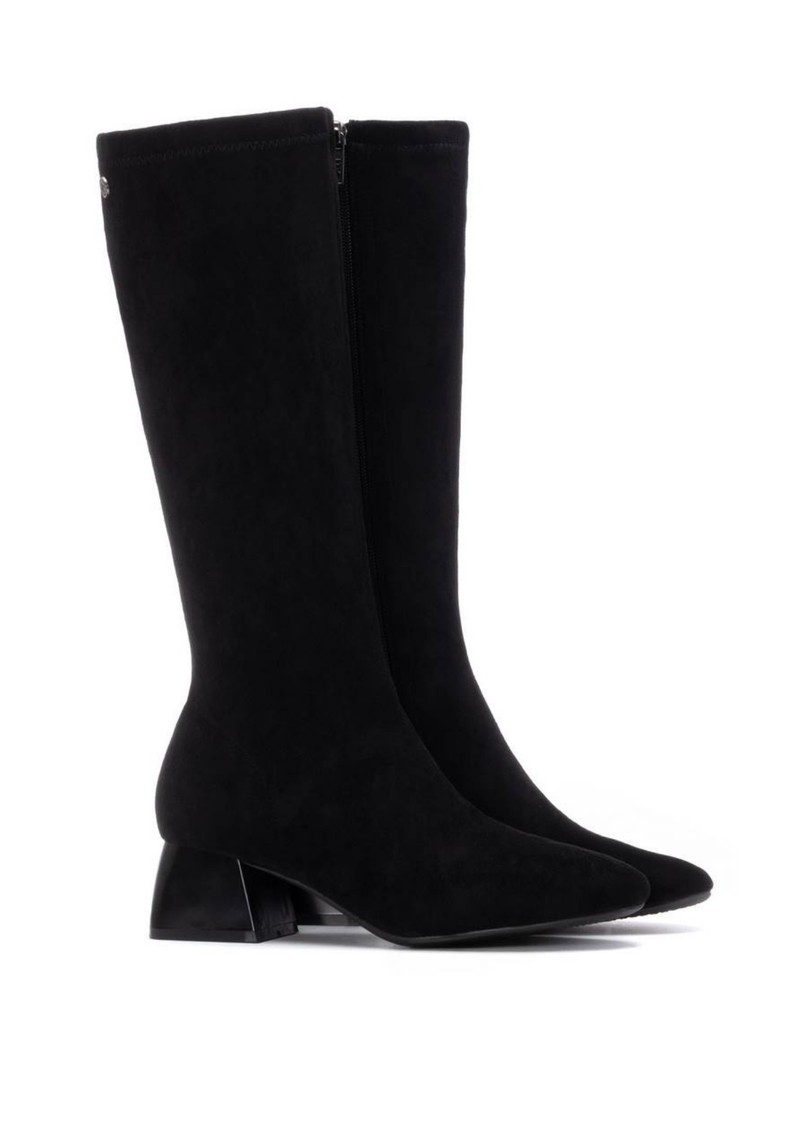 An image of the Xti Microfibre Suede Long Heeled Boots