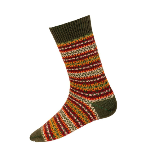 An image of the House of Cheviot Fairisle Short Socks