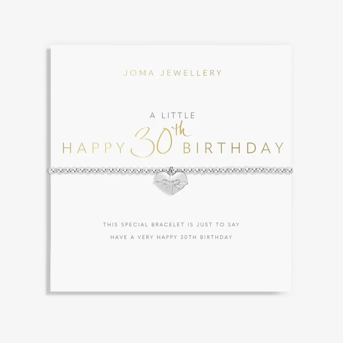 An image of the Joma Jewellery Happy 30th Birthday Bracelet