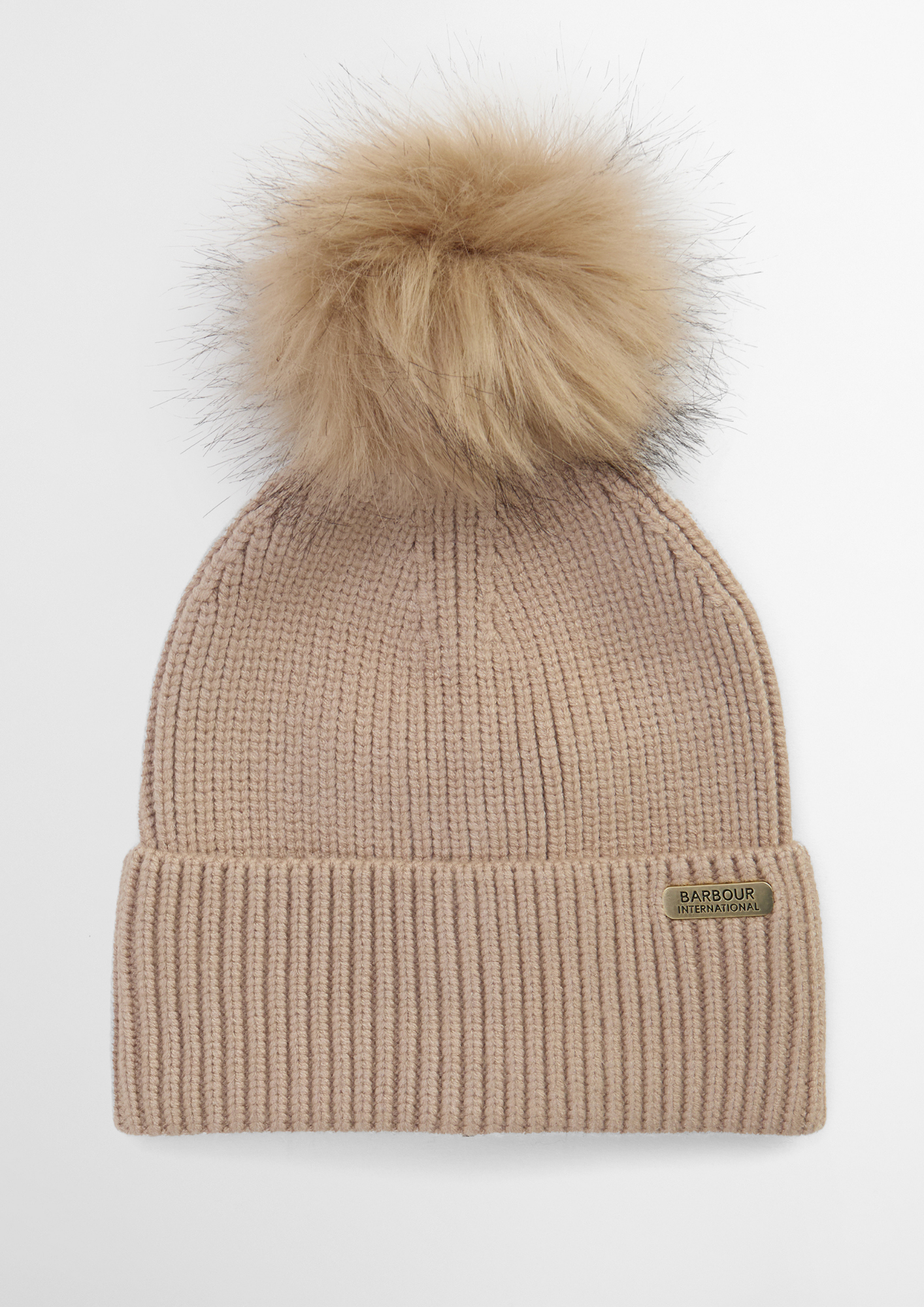 An image of the Barbour International Mallory Pom Beanie Hat