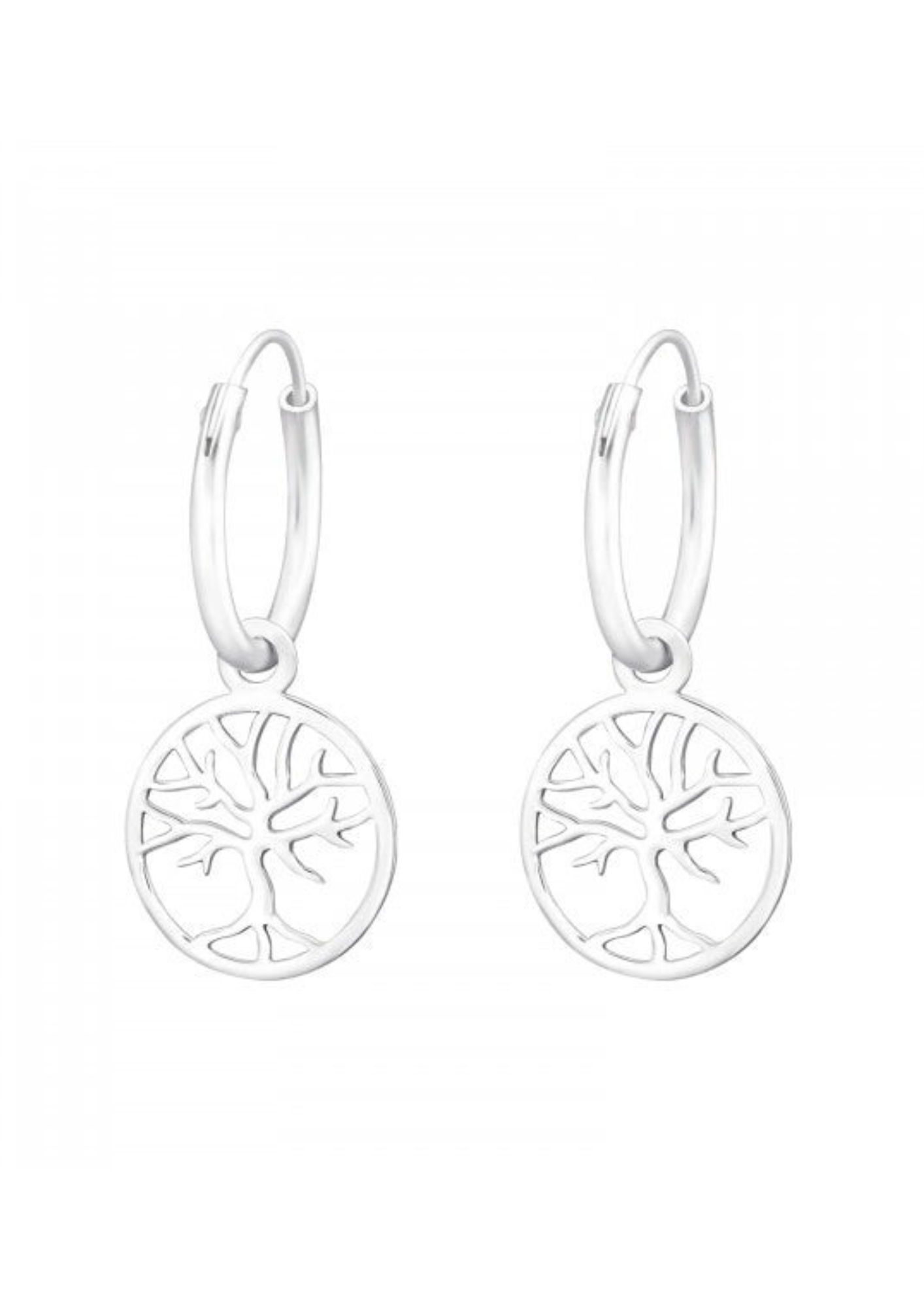 An image of the Hollie Tree Tree of Life Mini Hoop Earrings