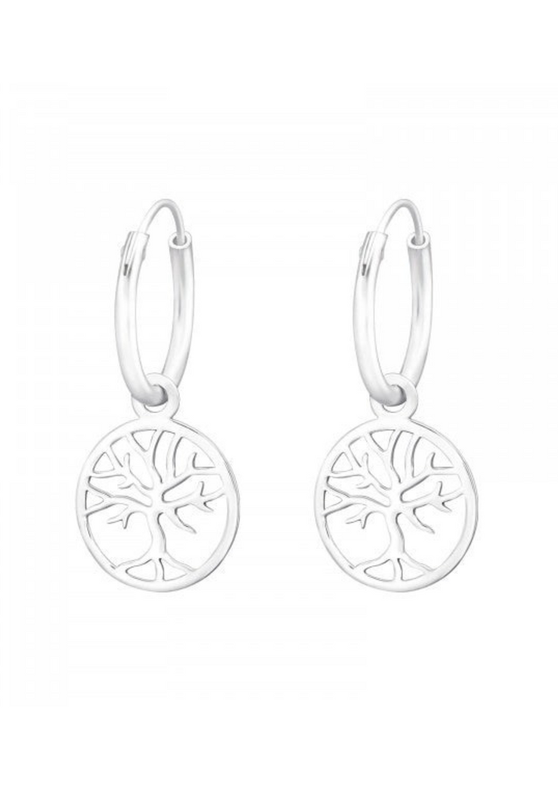 An image of the Hollie Tree Tree of Life Mini Hoop Earrings