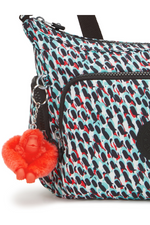 Kipling Gabb S Medium Crossbody Bag. A crossbody bag with adjustable strap, zip closure, multiple compartments, Kipling monkey charm, and all over multicoloured print.