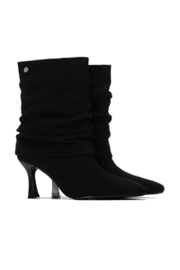Suede High Heeled Ankle Boots