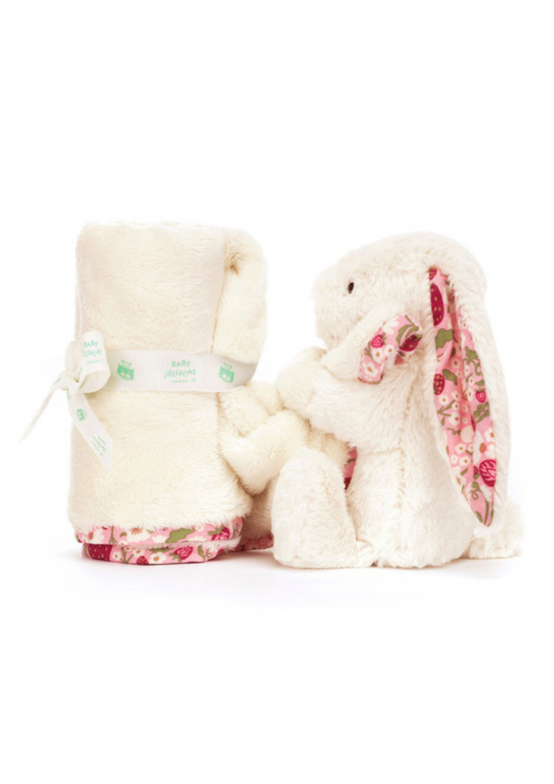 An image of the Jellycat Jellycat Blossom Cream Bunny 'Berry' Soother