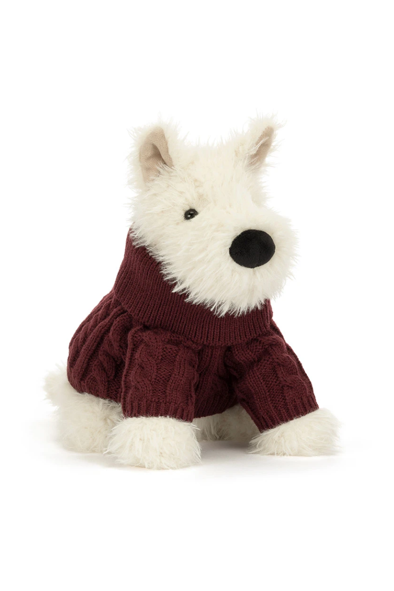 Jellycat Munro Scottie Dog 'Winter Jumper'