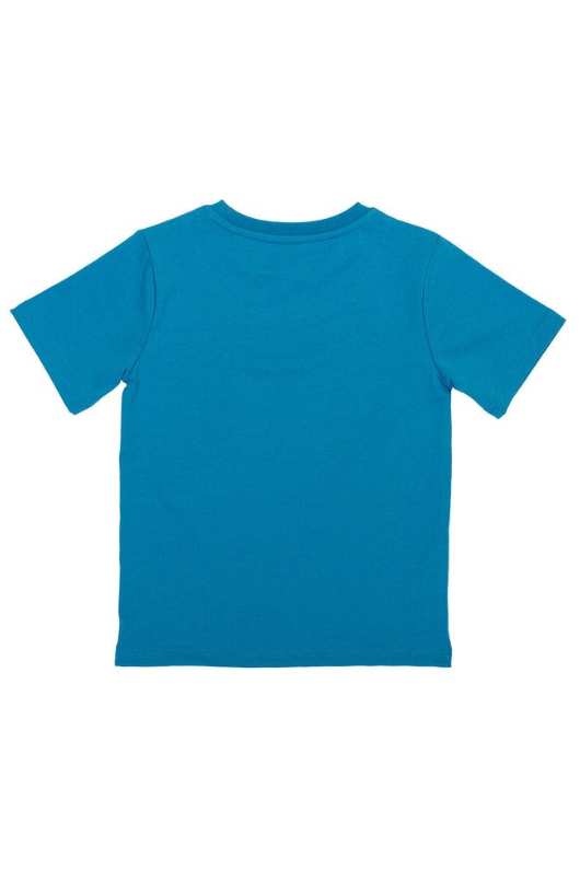 Kite T-Shirt. A short sleeve, round neck T-shirt with poppers and blue fish print.