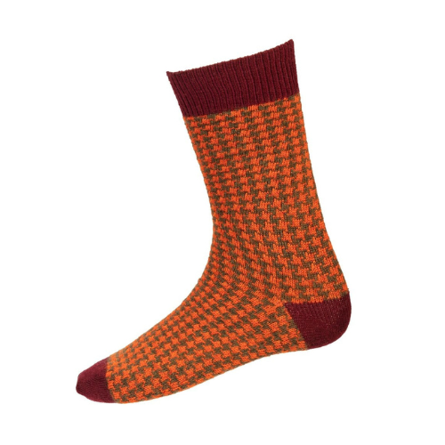 An image of the House of Cheviot Houndstooth Short Socks
