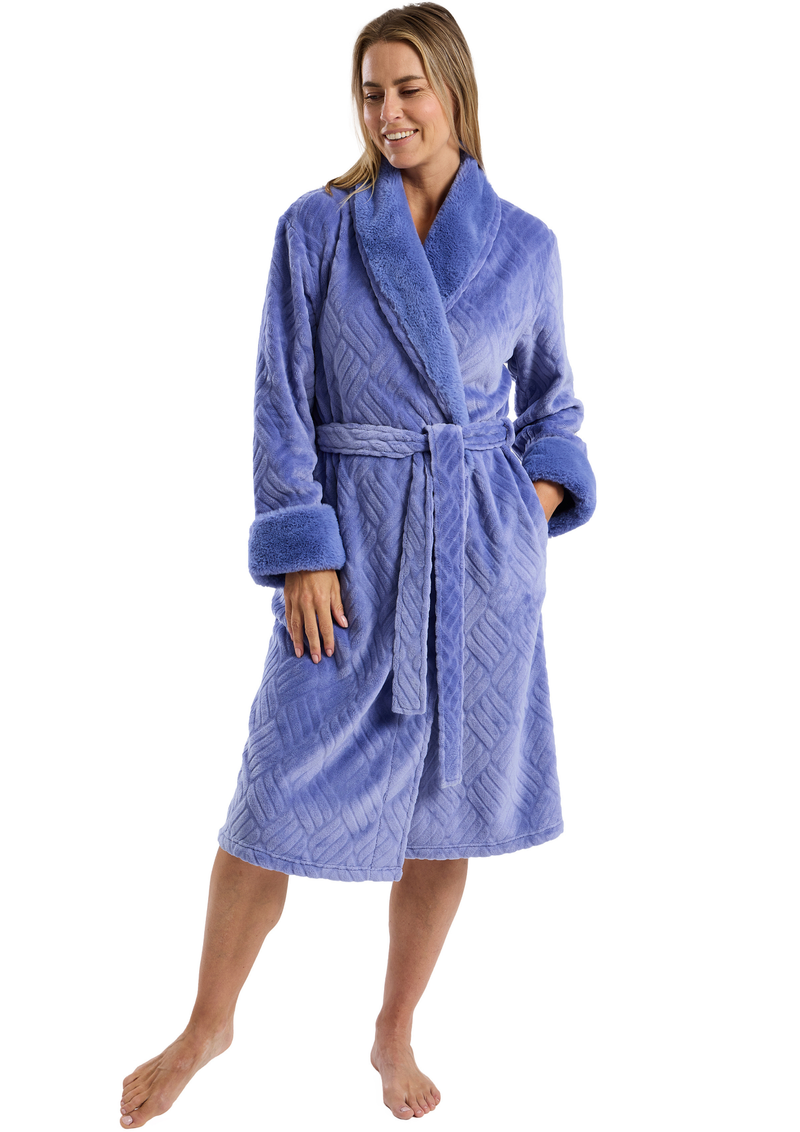 An image of the Marsylka Faux Fur Shawl Collar Robe