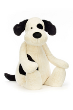 An image of the Jellycat Jellycat Bashful Black & Cream Puppy Giant