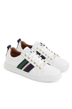 An image of the Fairfax & Favor Boston Leather Trainers in the colour White Leather Multi.