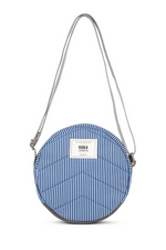 An image of the Roka London Paddington B Hickory Stripe Recycled Canvas Crossbody Bag.