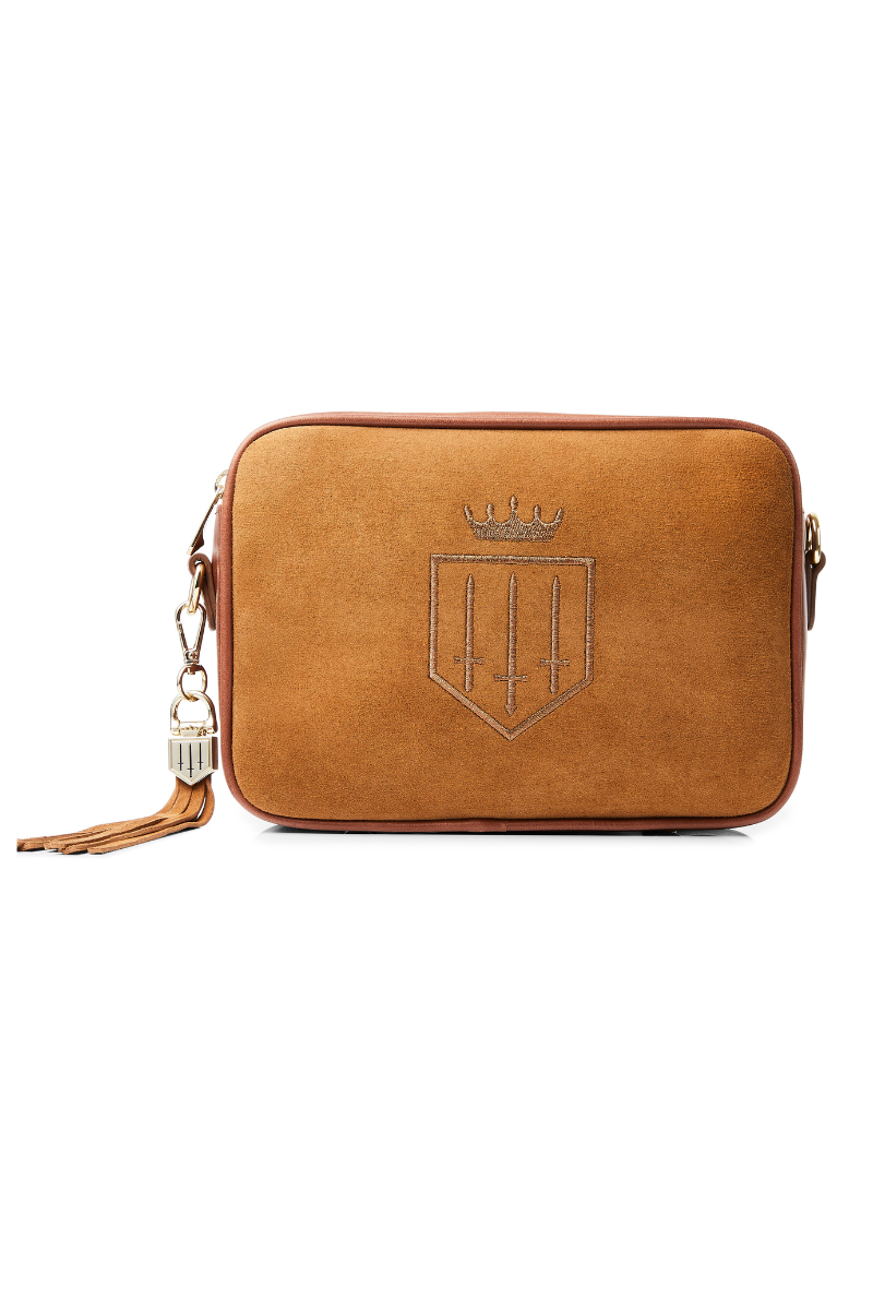 An image of the Fairfax & Favor Fairfax & Favor Finsbury Cross Body Bag Tan Suede