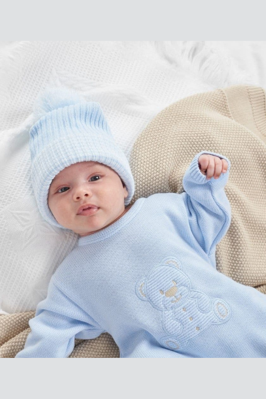 Teddy Bear Knitted Onesie Dandelion Baby Grow – Brodie Countryfare