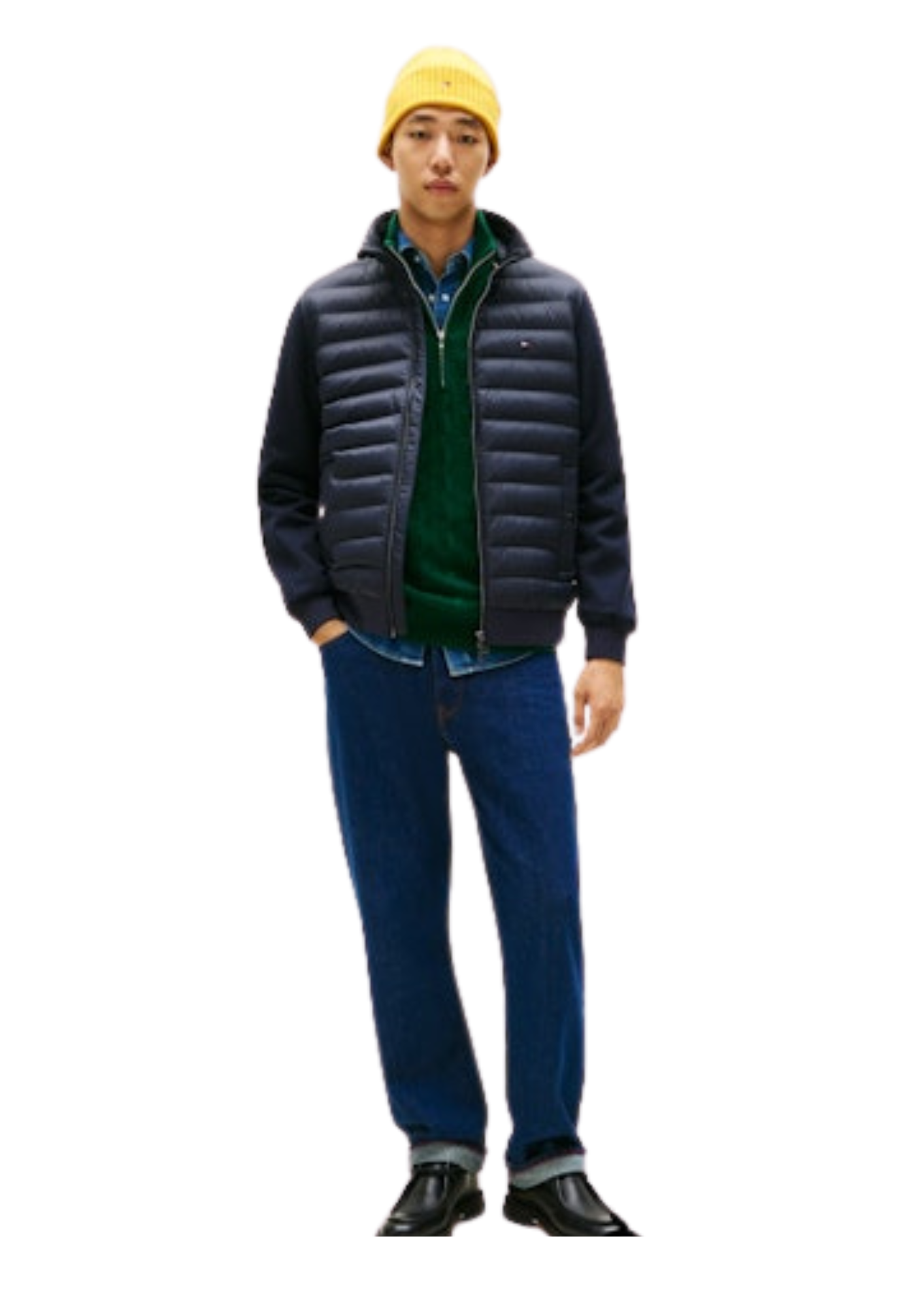 An image of the Tommy Hilfiger Mix Media Ess Rwb Stand Collar