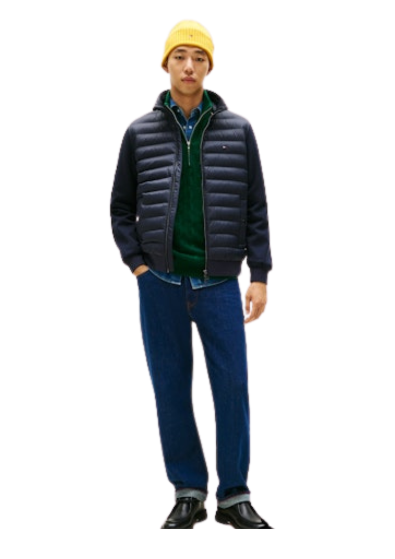 An image of the Tommy Hilfiger Mix Media Ess Rwb Stand Collar