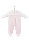 An image of the Dandelion Clothing Bunny & Flower Smocked Sleepsuit