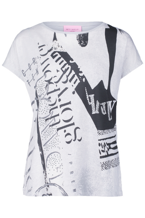 An image of the Betty Barclay Logo Print Short Sleeve Tshirt