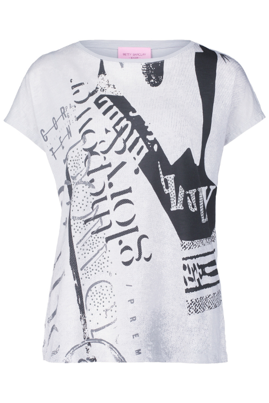 An image of the Betty Barclay Logo Print Short Sleeve Tshirt