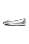 An image of the Fitflop Delicato Bow Soft Metallic-Leather Ballet Flats