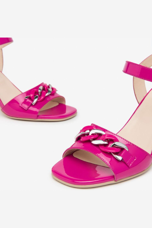 An image of the Nero Giardini Mid Heel Sandals in the colour Fuchsia.