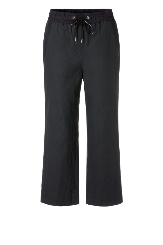 An image of the Marc Cain WUSU Linen Trousers in the colour Midnight Blue.