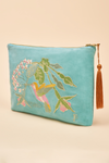 An image of the Powder Hummingbird Velvet Zip Pouch