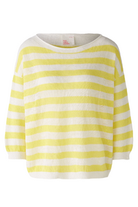An image of the Oui 3/4 Sleeve Stripe Jumper