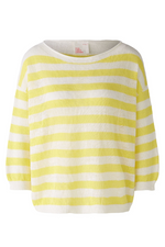 An image of the Oui 3/4 Sleeve Stripe Jumper